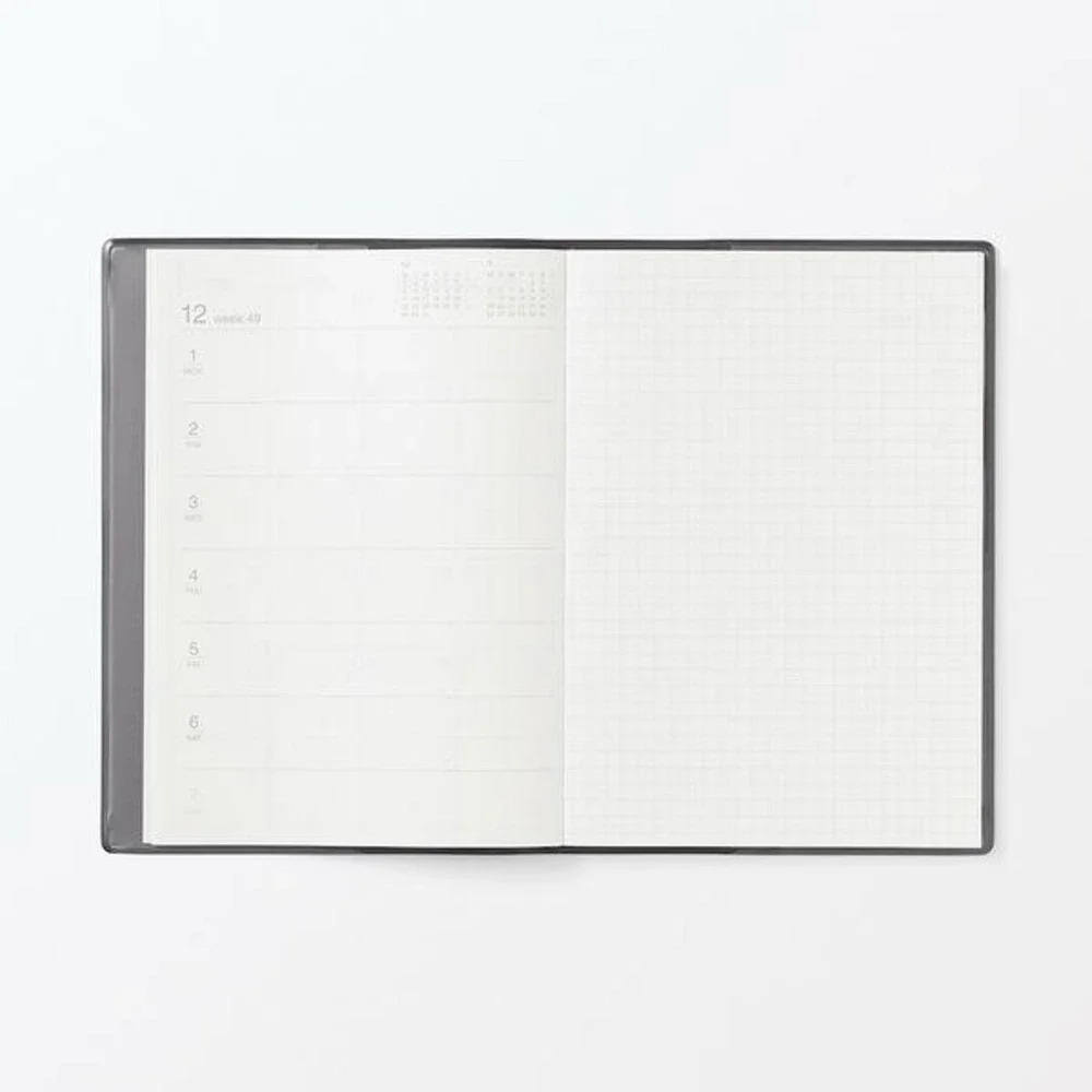 New MUJI 2026 Planner Dark Gray B6 Monthly Weekly From December 2025 JAPAN